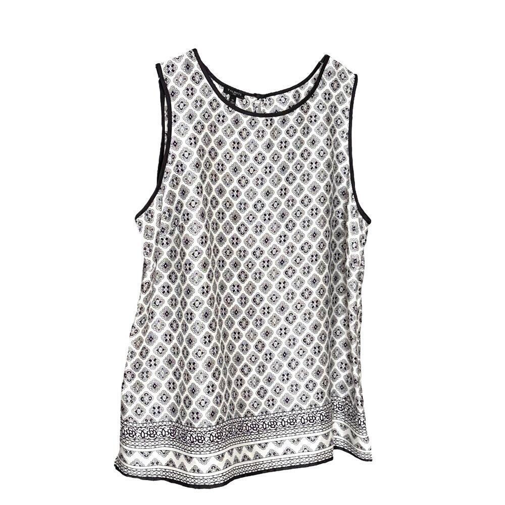 Talbots Sleeveless Black & White/Off White Elegant Top 1X